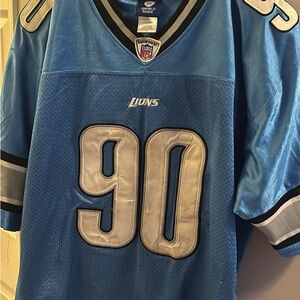 Reebok Detroit Lions Blue #90 Football Jersey